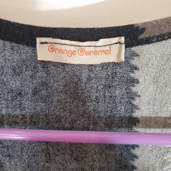 Orange Caramel Open Front Cardigan Size Medium - Picture 4 of 6